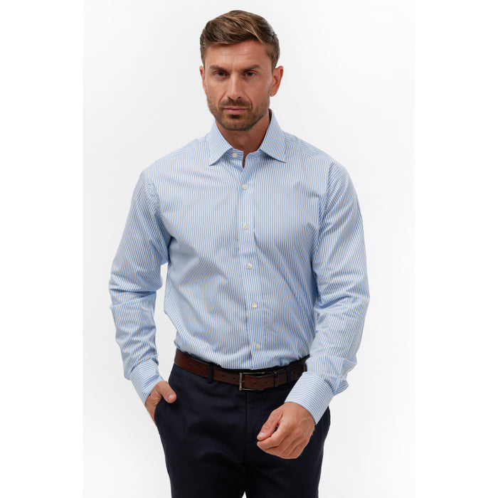 Bengal Stripe Mid Blue Formal Shirt