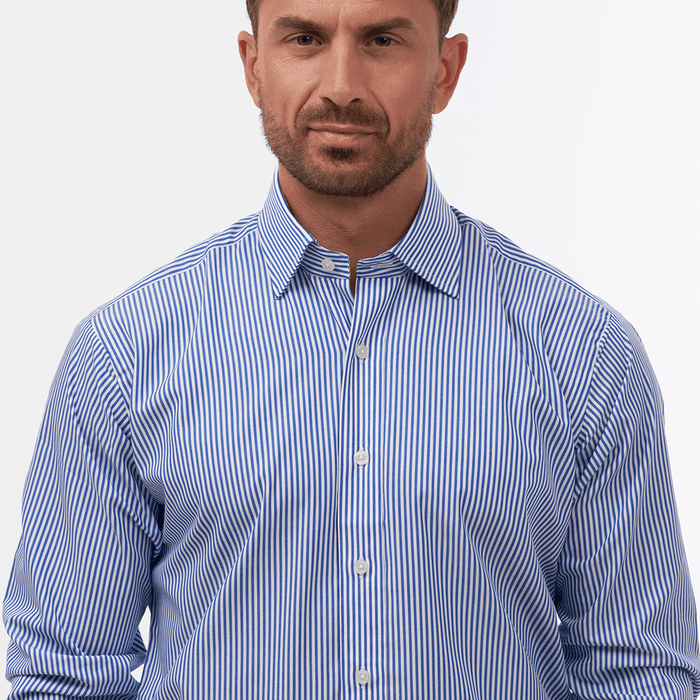 Bengal Stripe Royal Blue Formal Shirt- Thin Red Line