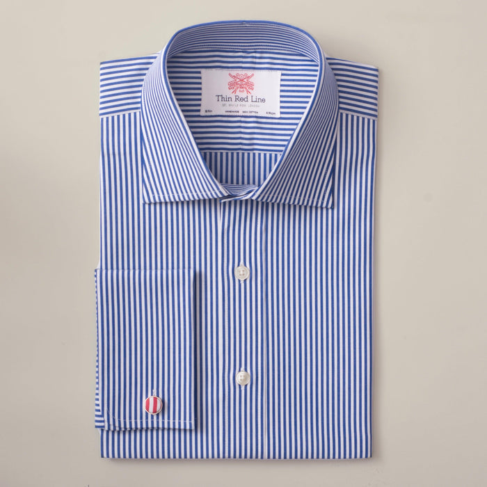 Bengal Stripe Royal Blue Formal Shirt- Thin Red Line