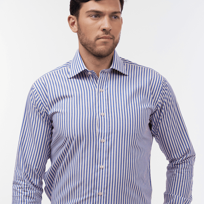 Bingham Stripe Blue & Red Formal Shirt