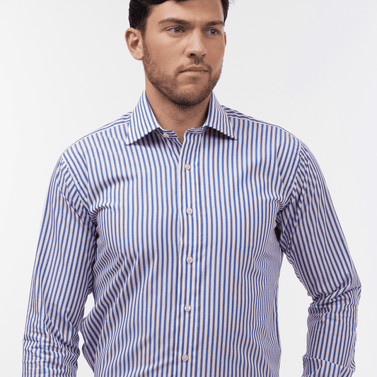 Bingham Stripe Blue & Red Formal Shirt