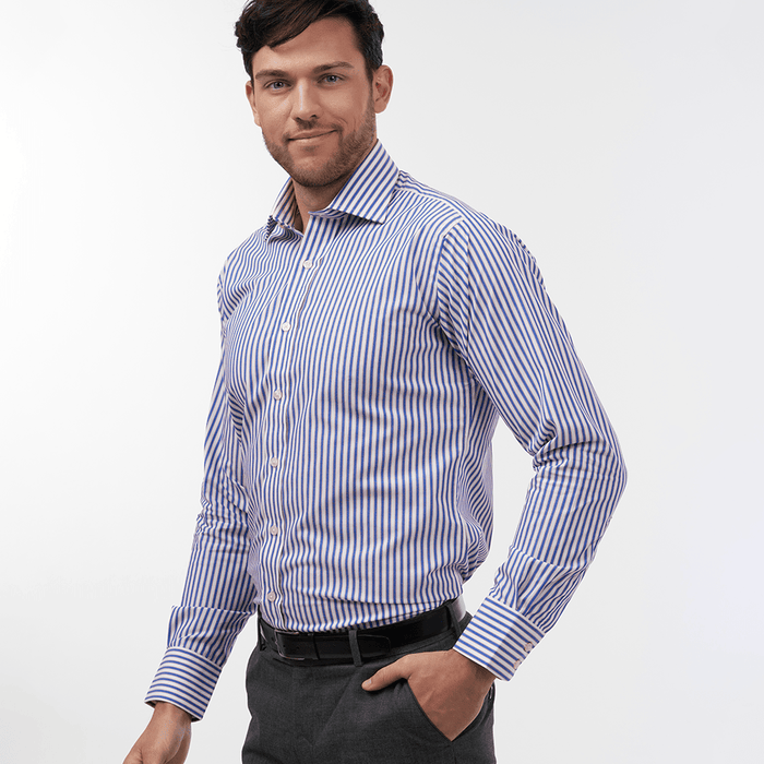 Bingham Stripe Blue & Red Formal Shirt