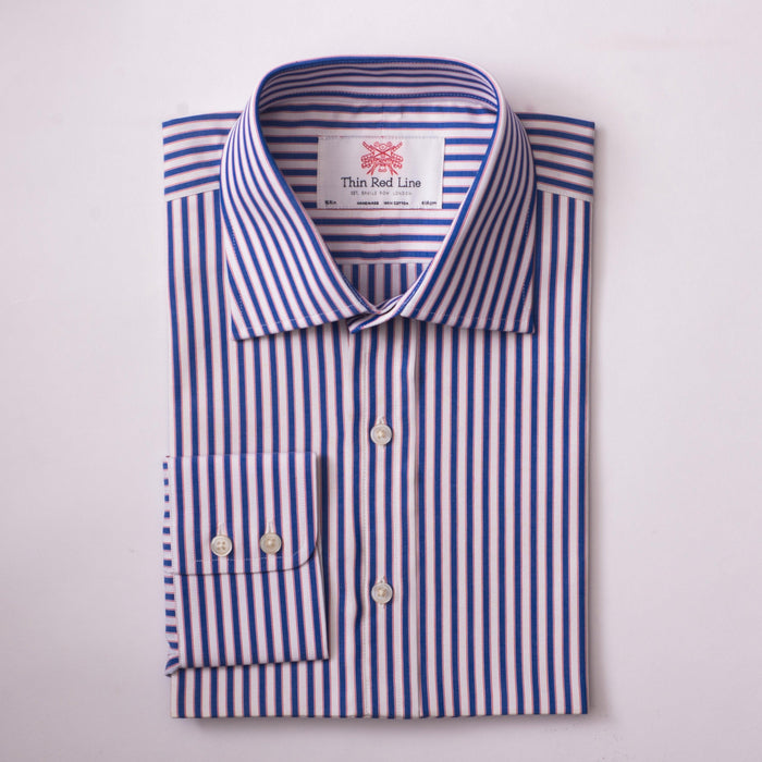 Bingham Stripe Blue & Red Formal Shirt