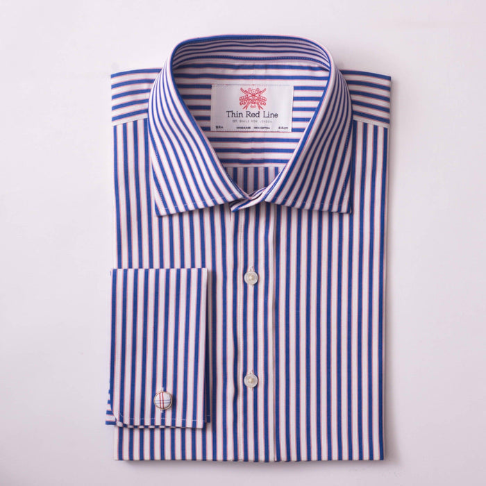 Bingham Stripe Blue & Red Formal Shirt
