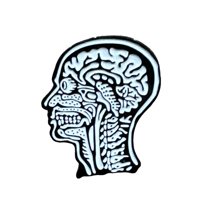 Bisected Head Enamel Pin
