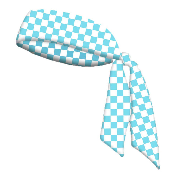 blue checkerboard lacrosse head band