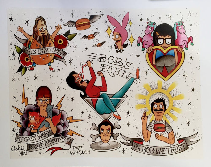 Bob's Burgers Tattoo Flash