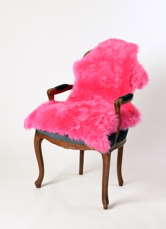 Bright Hot Pink Sheepskin Rug