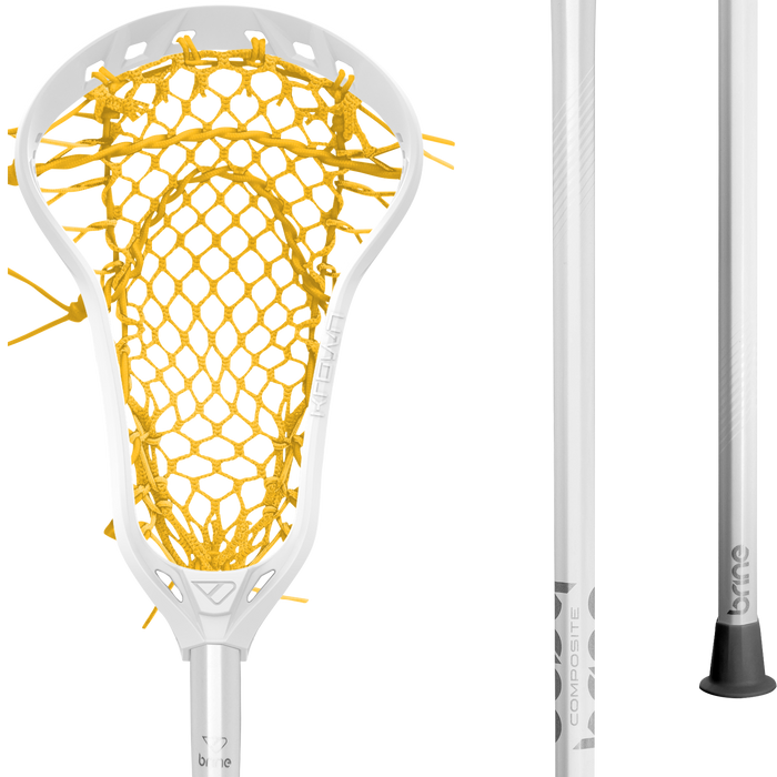 Brine Krown Women's Complete Lacrosse Stick- White/Yellow