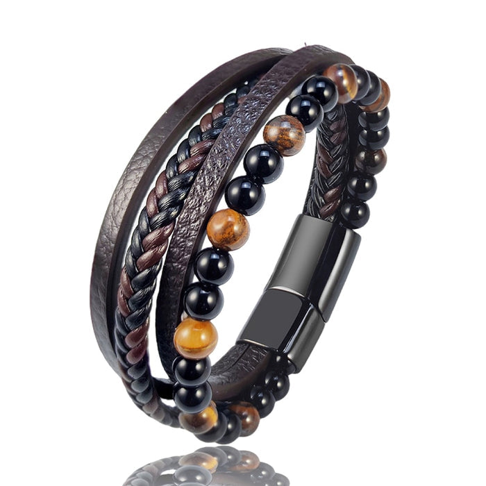 Brixton Perlenoire Leather Bracelet