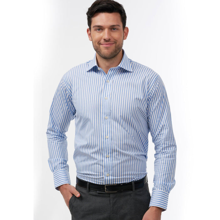 Broad Bengal Stripe Sky Blue Formal Shirt