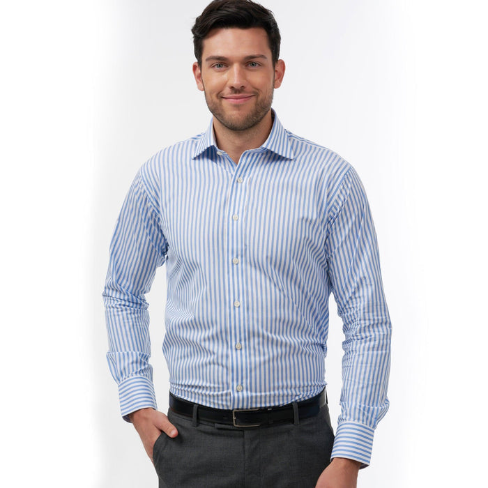 Broad Bengal Stripe Sky Blue Formal Shirt