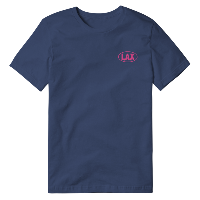 Bumper Sticker Lax Tee- Blue
