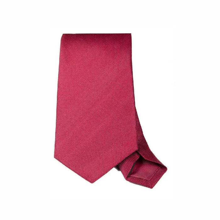 Burgundy solid woven silk tie - Thin Red Line