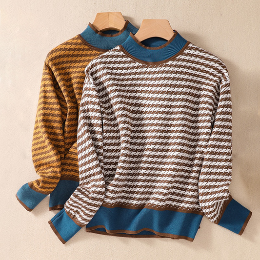 Calienne Casual Houndstooth Sweater