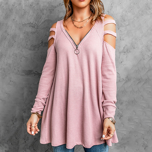 Calienne Chic Waffle Knit Blouse