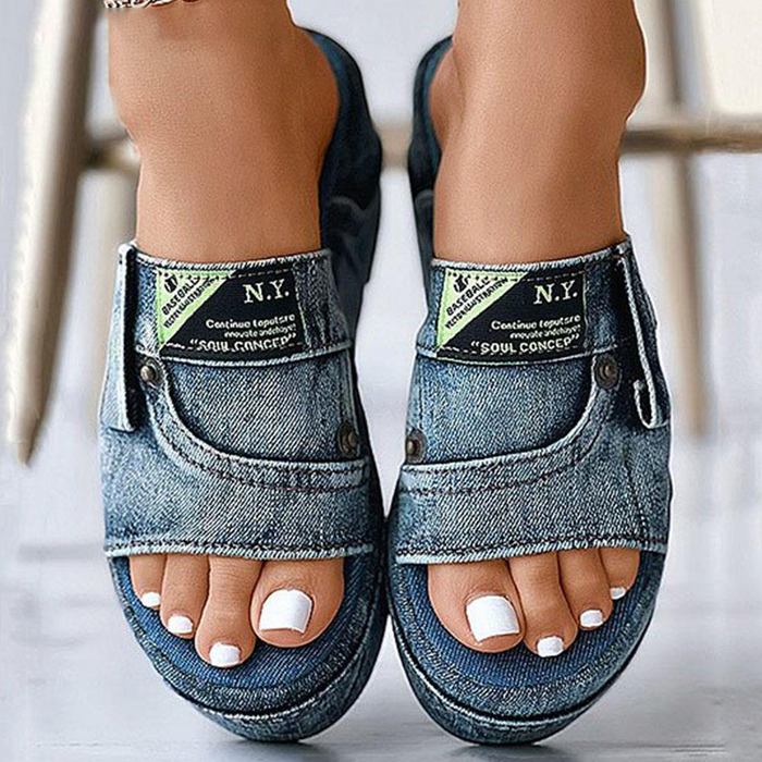 Calienne Comfy Denim Wedge