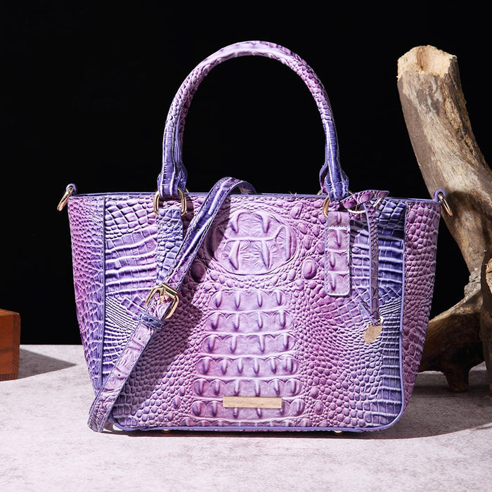 Calienne Croc Embossed Leather Handbag