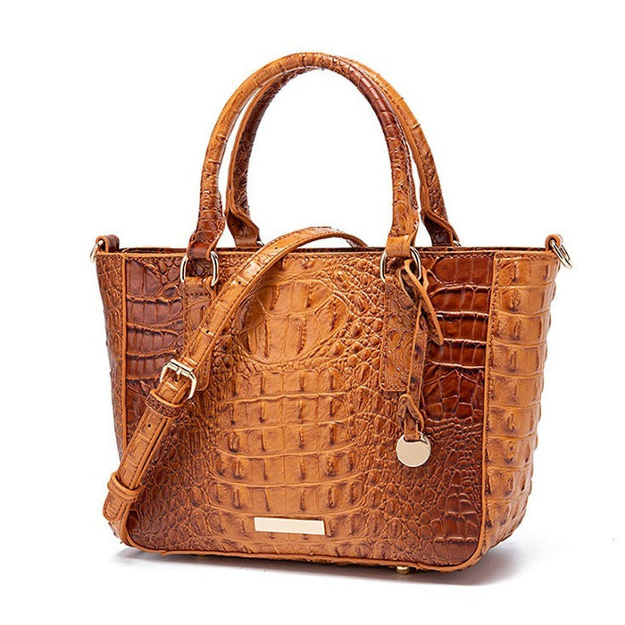 Calienne Croc Embossed Leather Handbag