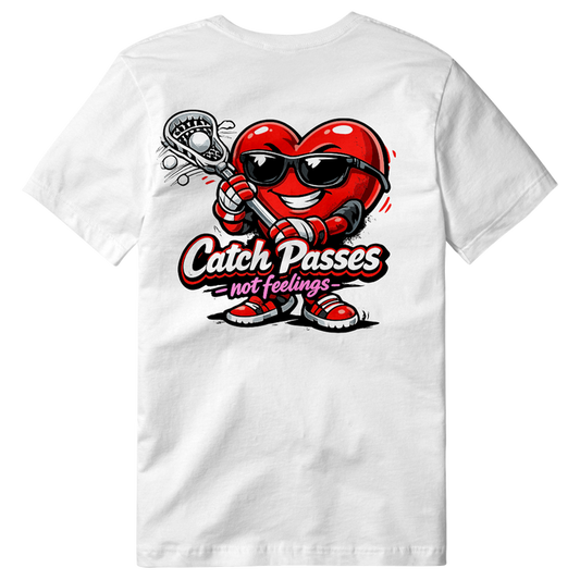Catch Passes Valentine's Day Tee- White