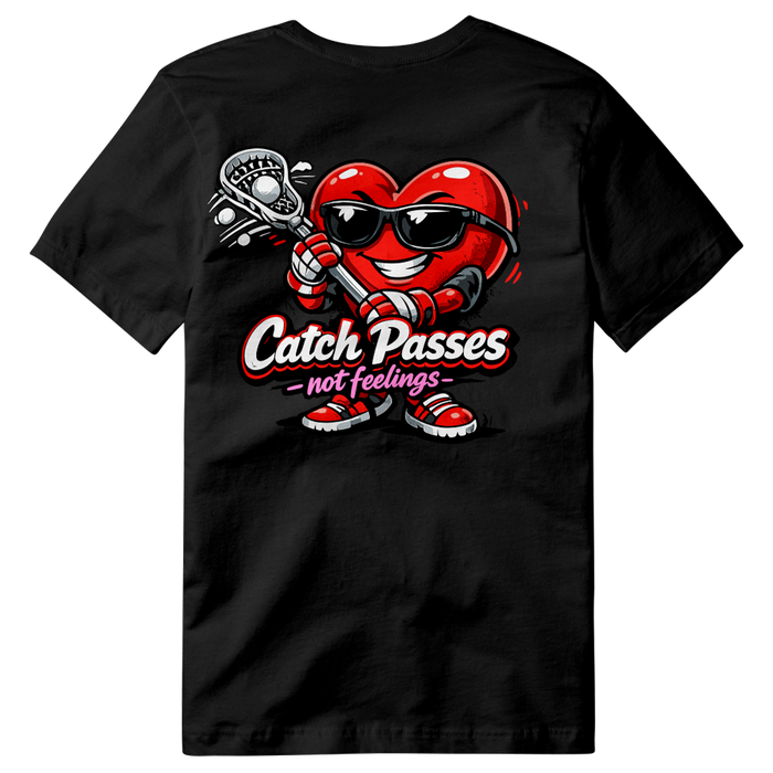 Catch Passes Valentine's Day Tee- Black