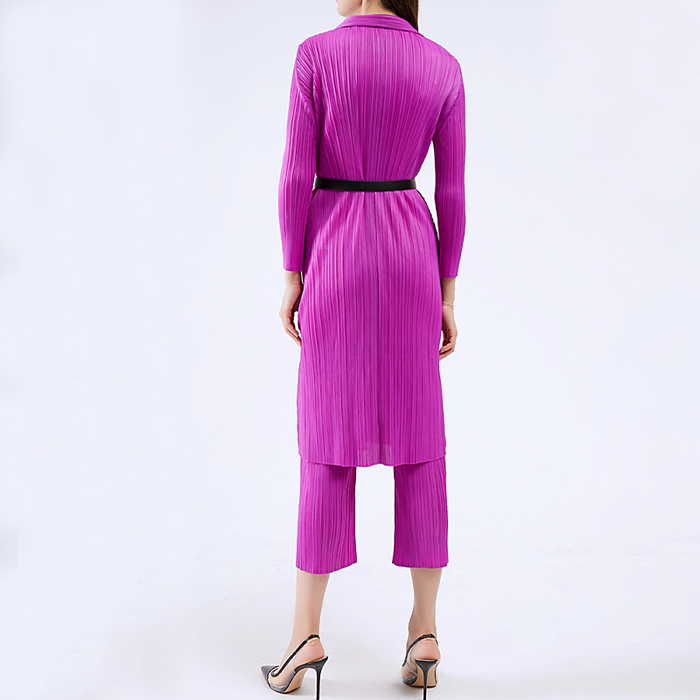 Celeste Elegant Pleated Shirt Dress