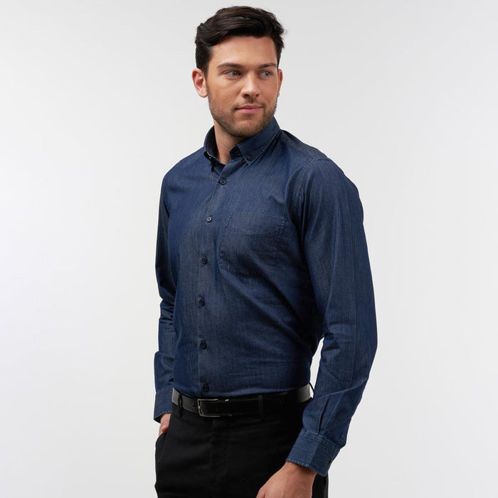 Chambray Indigo Blue Casual Fit Shirt