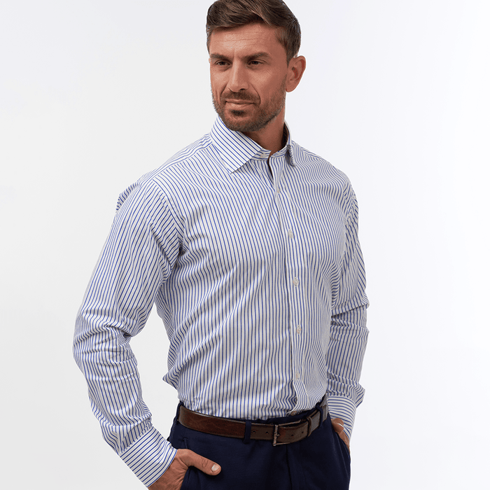 City Stripe Navy Formal Shirt- Thin Red Line