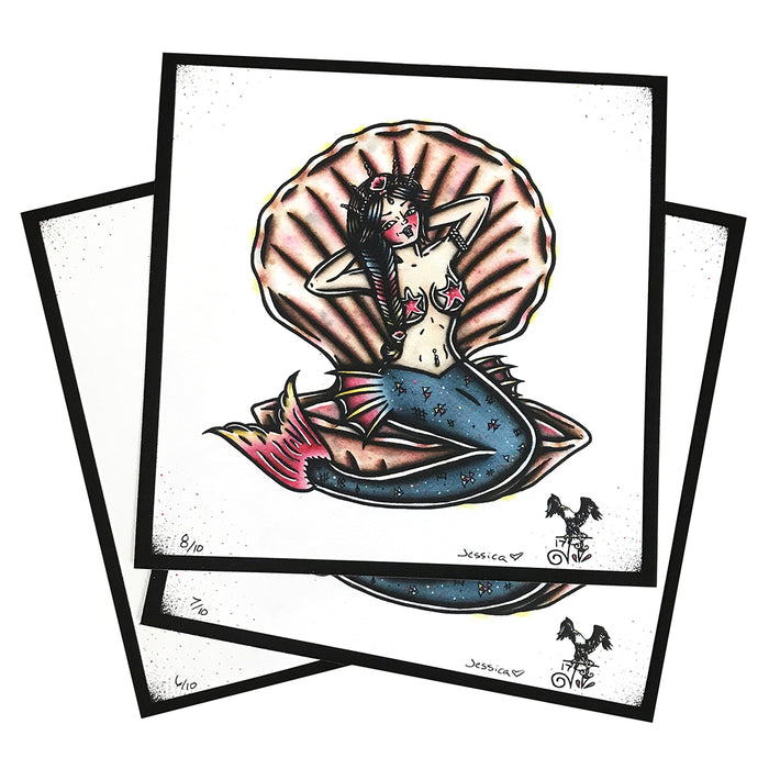 Clamshell Mermaid Print