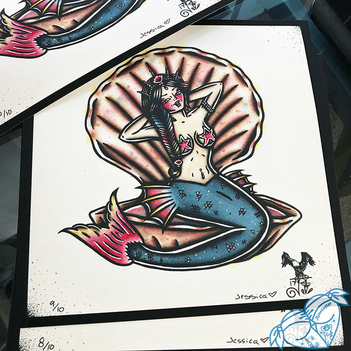Clamshell Mermaid Print