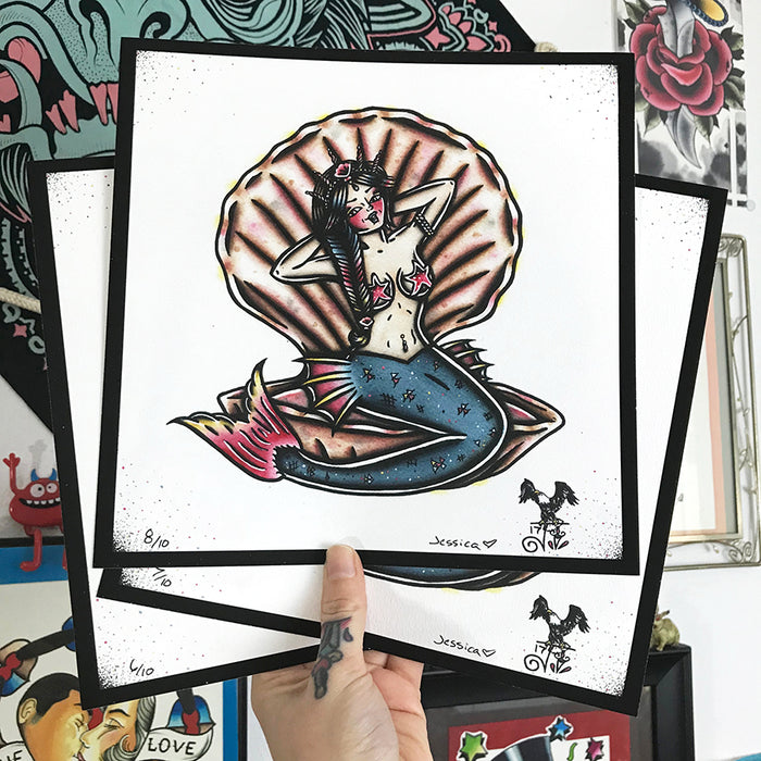 Clamshell Mermaid Print