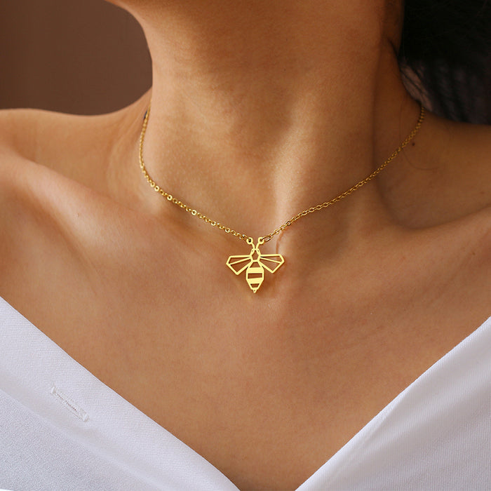 Classic Stainless Steel Bee Necklace