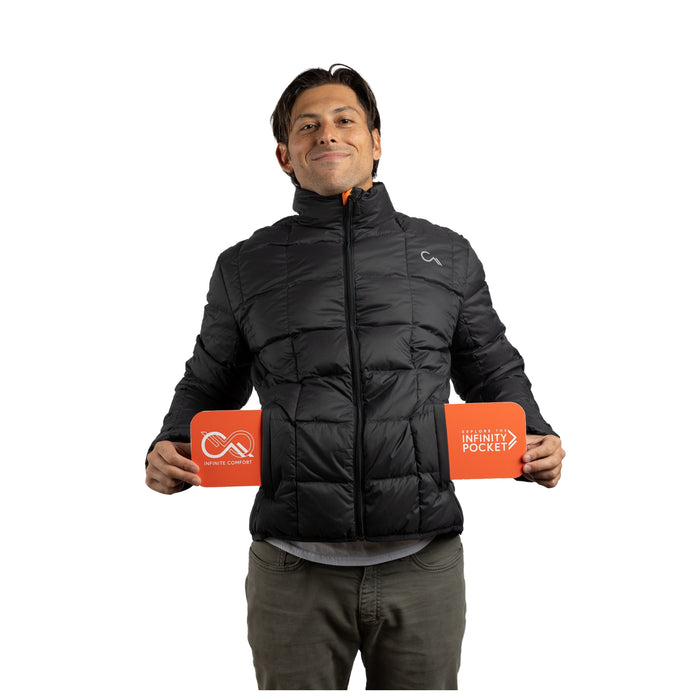 Constant Mountain Men's Infinity Pocket Down Puffer Jacket- Black
