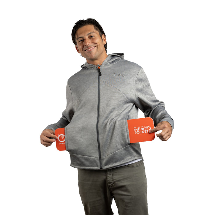 Constant Mountain Men's Infinity Pocket Hoodie- Grey
