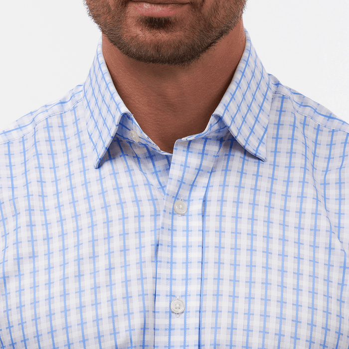 Cotswold Check Sky White Formal Shirt - Thin Red Line