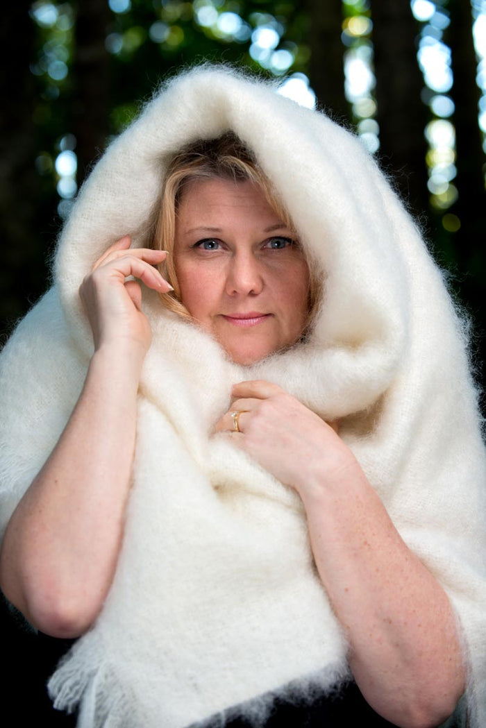 Cosy Cream Mohair Chair Throw