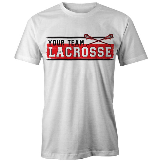 Custom Block Lacrosse Tee - White