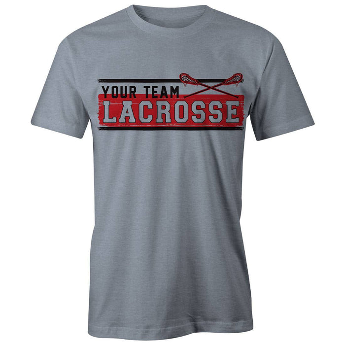 Custom Block Lacrosse Tee - Grey