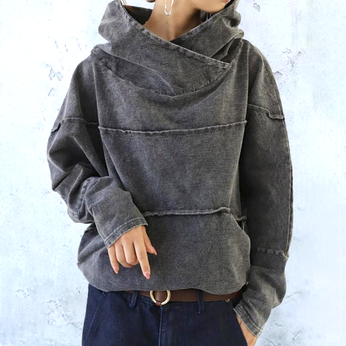 Damaris Selvedge Denim Hooded Sweater