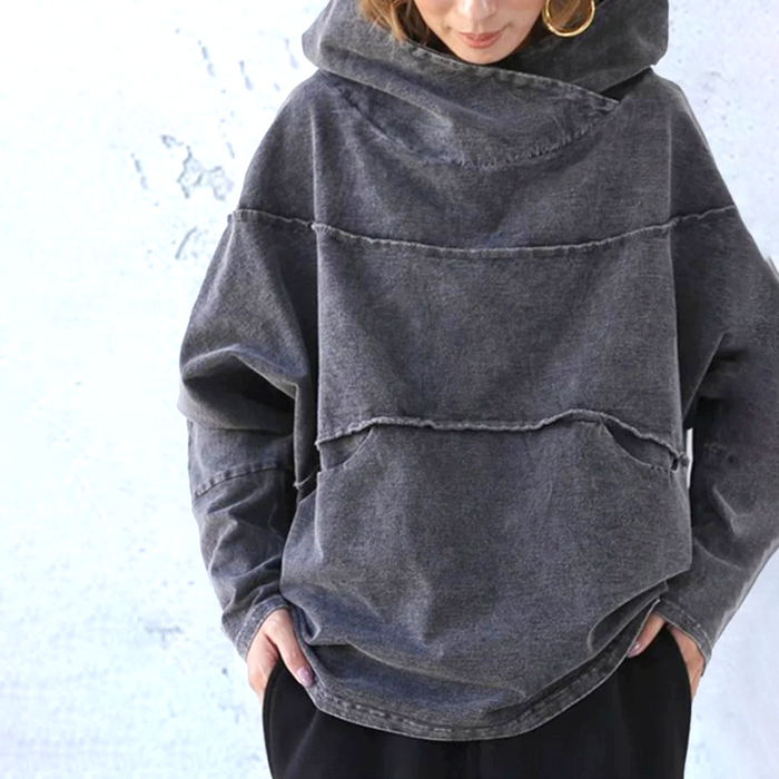 Damaris Selvedge Denim Hooded Sweater