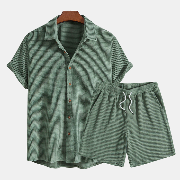 DAMIEN COMFY PERUVIAN WAFFLE CASUAL SET