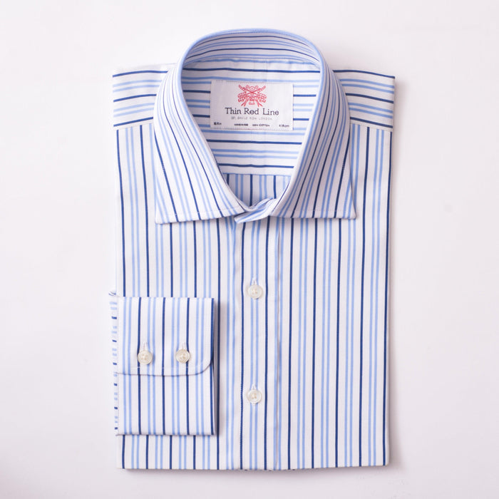 Double Stripe Sky & Navy Formal Shirt