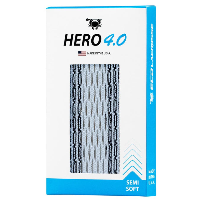 ECD Hero 4.0 Striker Lacrosse Mesh - White/Black
