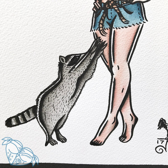 American Traditional tattoo flash sexy Elly May Clampett Hillybilly pinup spitshade painting.