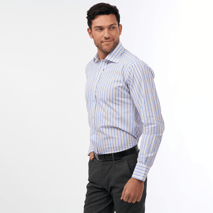 Elston Stripe Sky & Pink Formal Shirt