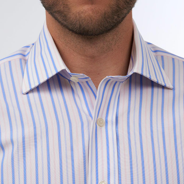Elston Stripe Sky & Pink Formal Shirt