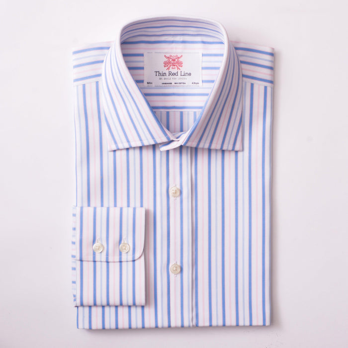 Elston Stripe Sky & Pink Formal Shirt