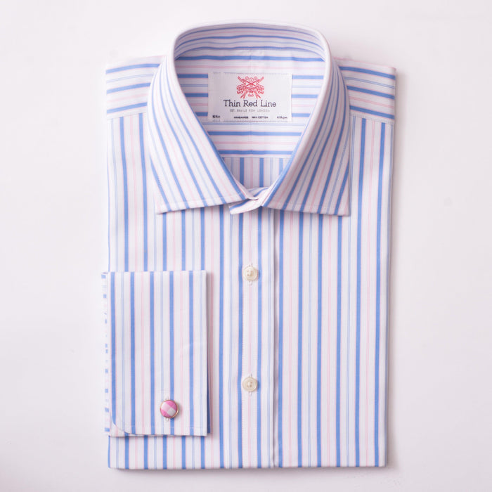 Elston Stripe Sky & Pink Formal Shirt