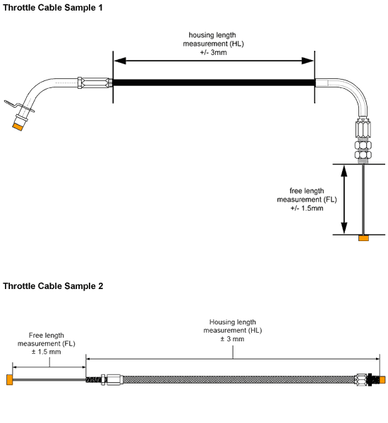 Extended Throttle Pull Cables - Honda Shadow VT600 VLX