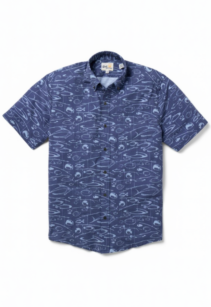 Fisherman's A-Lure Performance Button Front - Navy